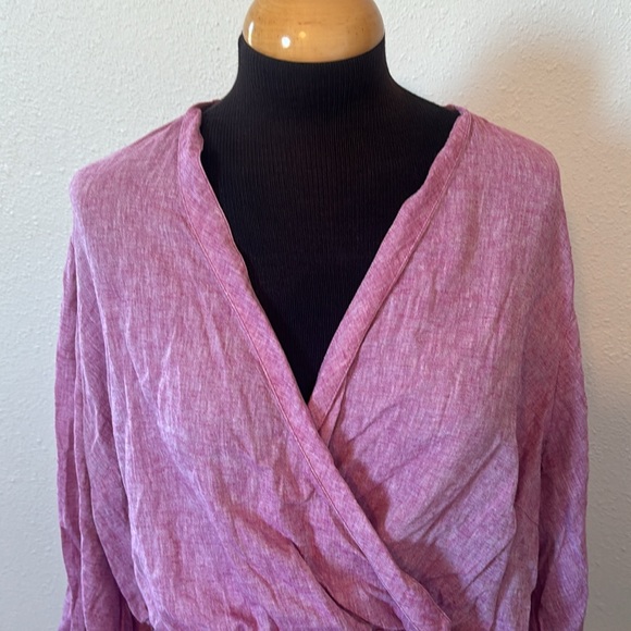 Lane Bryant Crossover Linen/Cotton Top size 20 - Picture 2 of 10